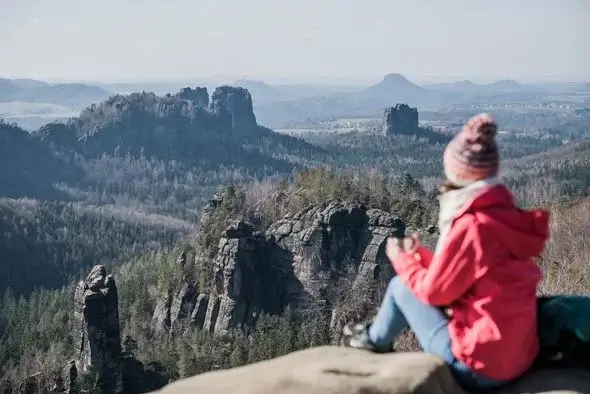 Ausblick Winterwanderung Schmilkaer Kessel