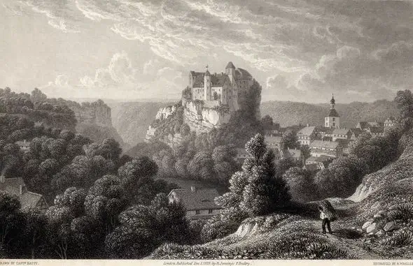 Capt. Batty / R. Wallis "Hohnstein", Stahlstich, sw, 1825