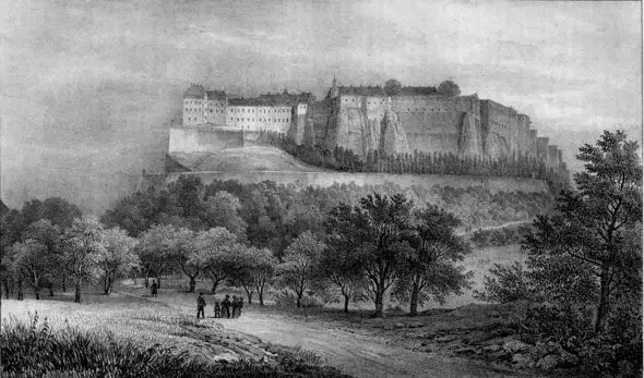 Arldt, Carl Wilhelm "Königstein Der Königstein", Lithographie, s/w, um 1840