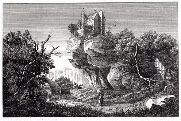 unbekannter Künstler "Hohnstein, Burg" Kupferstich, 1 H. 19. Jh.