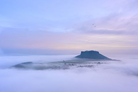 Festung Königstein bei Sonnenaufgang