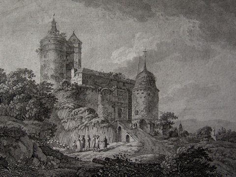 Adrian Zingg, Stolpen (Burg), Kupferstich, 2. H. 18. Jh