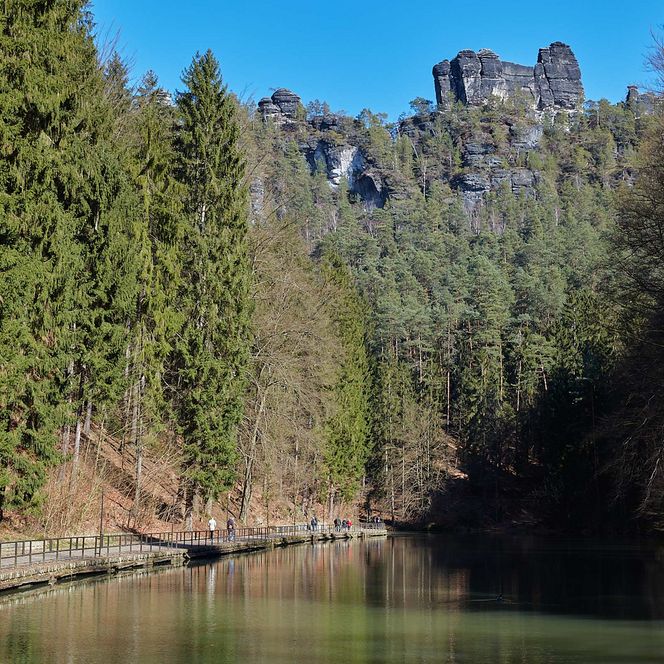Amselgrund Kurort Rathen Winter mit Amselsee
