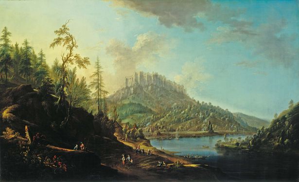 Johann Alexander Thiele, "Die Festung Königstein", Öl auf Leinwand, 1744