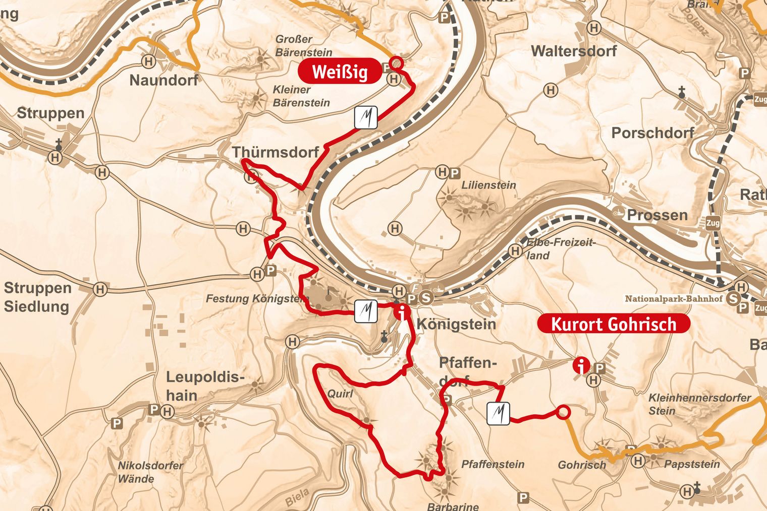 Karte Etappe 7 Malerweg