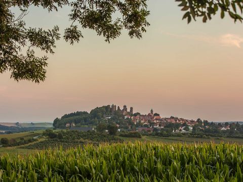 Burg Stolpen im Sommer bei Sonnenuntergang