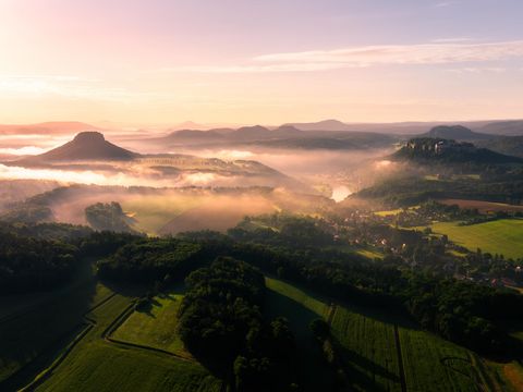 Blick auf Festung und Lilienstein