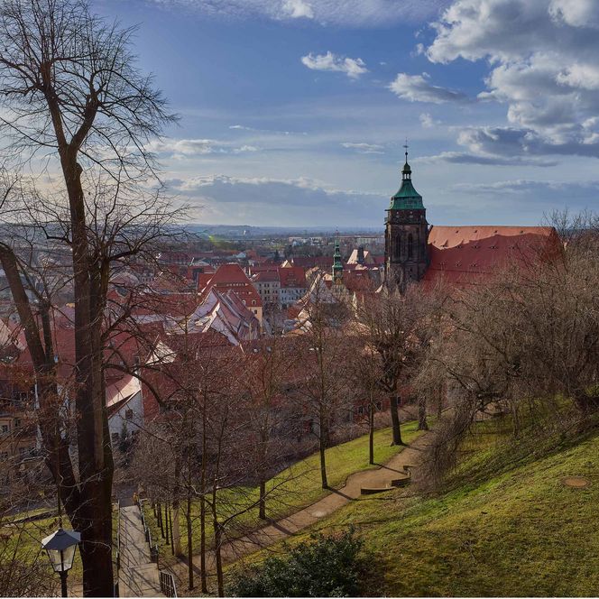 Blick auf Altstadt von Pirna viele historische Gebäude