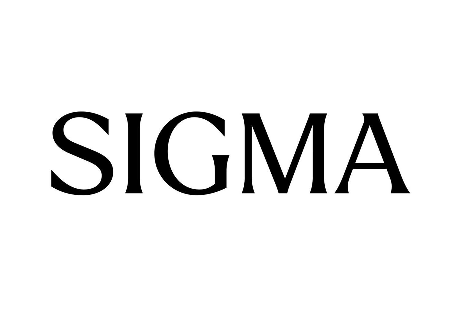 SIGMA in großen, schwarzen Buchstaben auf weißem Hintergrund.
