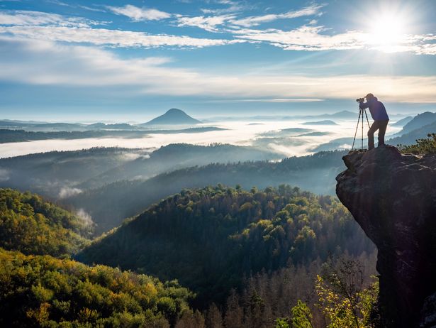 Fotograf im Elbsandsteingebirge