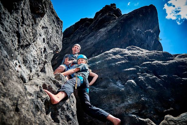 Beim Kletterkurs im Elbsandsteingebirge