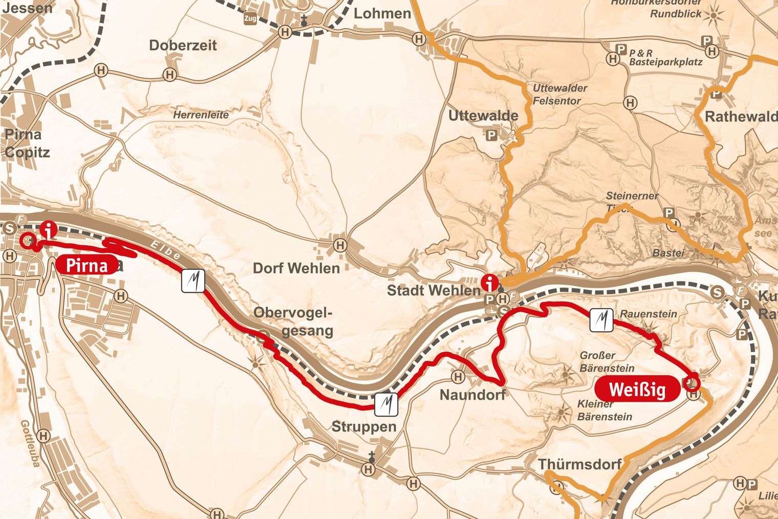 Karte Etappe 8 Malerweg