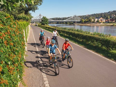 Elberadweg Blaues Wunder Dresden