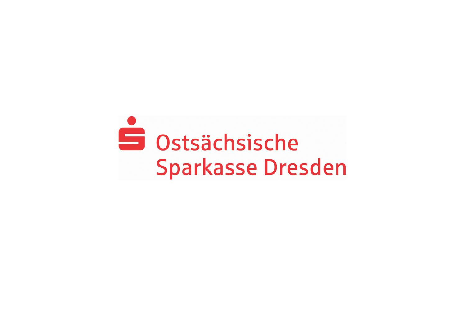 Logo der Ostsächsischen Sparkasse Dresden in roter Schrift auf weißem Hintergrund.
