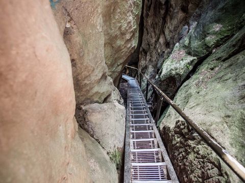 Wolfsschlucht Malerweg Etappe 2 Abstieg ins Polenztal