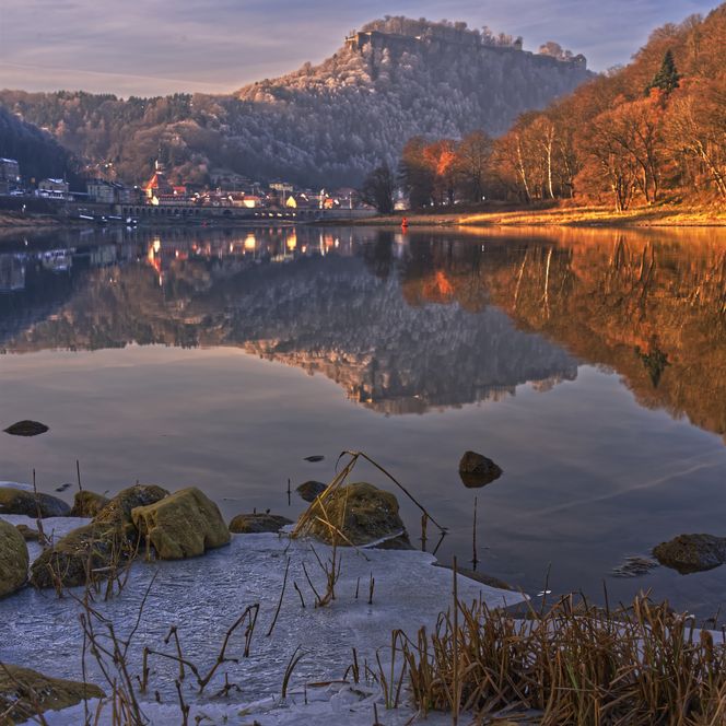 Blick auf Elbe und Festung Königstein