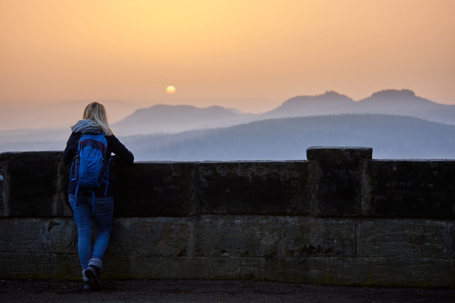 Aussicht Sonnenaufgang Festung Königstein