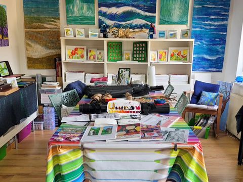 Atelier molière artdesign Lohmen Verkaufstische im Atelier.